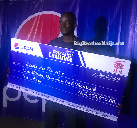 Pepsi Roc Da Mat Challenge Winner Leo Receives 5 Million Naira