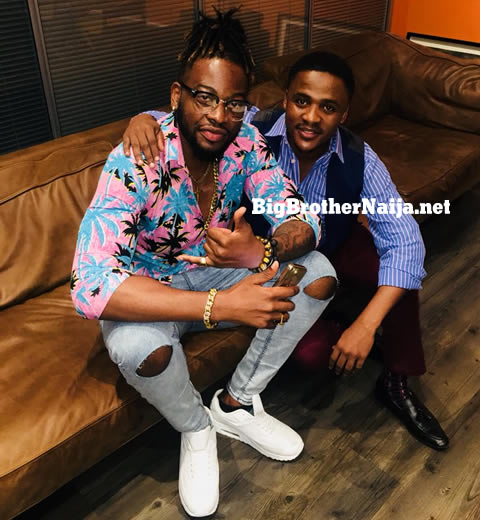 Evicted Housemates Teddy A and Bambam Outside The Big Brother Naija House