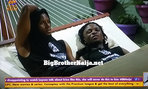 Big Brother Naija 2020 Day 12: Brighto and Laycon talk about Erica