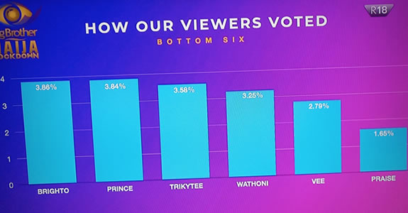 Big Brother Naija 2020 week 5 voting results percentages