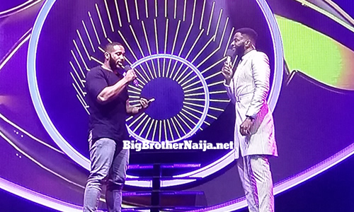 Terseer Kiddwaya speaking to Big Brother Naija Season 5 host Ebuka Obi-Uchendu shortly after his eviction