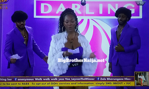 Team Empress of Kiddwaya, Vee and Ozo in the Darling Find your beautiful task
